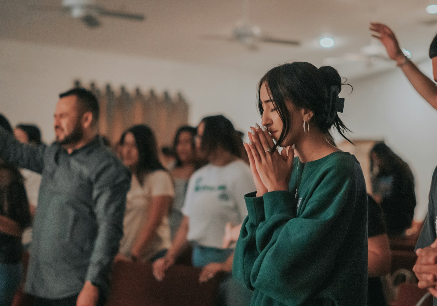 Worshippers gathered in prayer